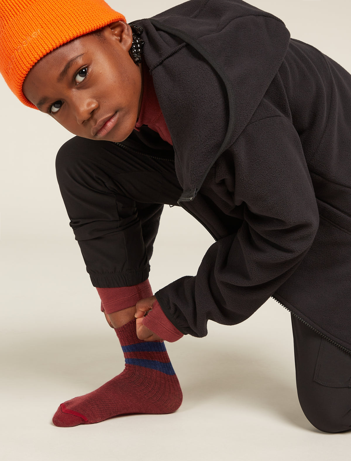 Kids’ Merino Blend Hike Light Crew Socks Port/Royal Navy - 2